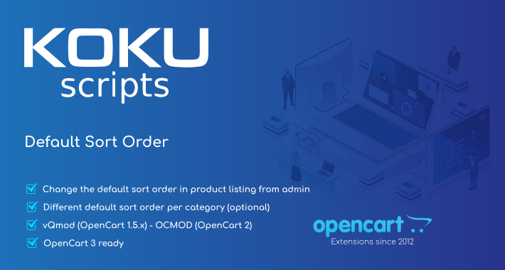 Default Sort Order OpenCart extension - KOKU SCRIPTS